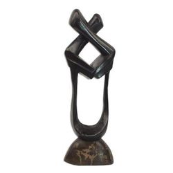 Wood sculpture, 'Brotherly Love'