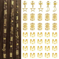 35pcs Stars and Moon Combo Dreadlock Hair Beads Jewelry hair Accessories gifts for girls and women dating parties and holidays