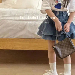 UNITIM Summer 1-6Y Little Girl Denim Skirt Baby Girls Cake Skirt Children Girls Elastic Wiast Dress Infant Baby Girl Short Dress