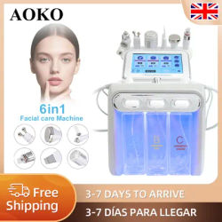 AOKO 6 In 1 Aqua Peeling H2O2 Facial Machine Hydro Water Microdermabrasion Skin Scrubber Peel Oxygen Jet Spa Beauty Device