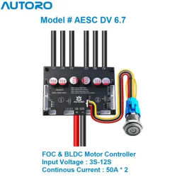 Autoro Dual ESC V6.7 BLDC FOC Motor Speed Controller 12S 100A Sparkless VESC V6 for DIY Electric Skateboard Scooter Ebike Robot
