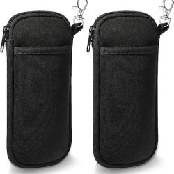 Étui à lunettes souple portable avec fermeture éclair et mousqueton, pochette de protection pour lunettes de soleil, 2 styles