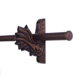 Acanthus,'Carved Acanthus Leaf Cedar Wood Tapestry Rod'