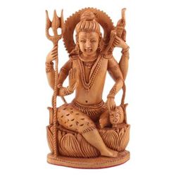 Mahadeva,'Hand Crafted Kadam Wood Sculpture'