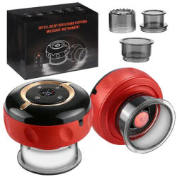 Smart Red Light Therapy Cupping Scraping Massager With Remote Control 12 Levels Heating Vacuum Suction Cup For Back Muscle Relax