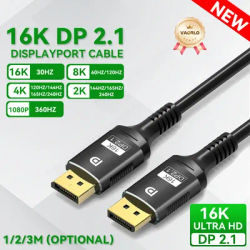 16K DP 2.1 8K@120Hz 4K@240Hz 80Gbps HDR Video Audio Displayport Cable Display Port for Laptop TV Xbox Projector Gaming Monitor