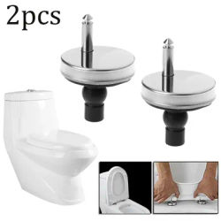 2pcs Screw Toilet Accessories Hardware Toilet Seat Hinges Top Close Soft Release Quick Fitting Heavy Duty Hinge Pair Hinge