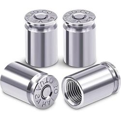 4 tappi per valvole pneumatici a forma di proiettile, tappi per valvole pneumatici in lega di alluminio per auto, SUV, camion, bici, motociclette, biciclette
