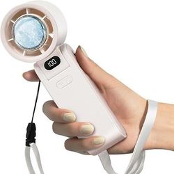 Ventilatore turbo portatile con funzione di raffreddamento a ghiaccio, ventilatore personale, batteria ricaricabile da 3600 mAh, 20 ore di raffreddamento, potente motore silenzioso da 20000 giri/min,