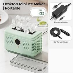 Mini macchina per il ghiaccio da tavolo, macchina per il ghiaccio portatile da banco per casa, ufficio, camper, produzione rapida di ghiaccio in 10-15 minuti, macchina per il ghiaccio compatta e