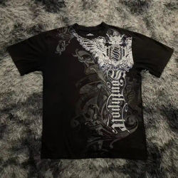 Wings Crest Men Cotton TShirt Streetwear Gothic Grunge Biker Style