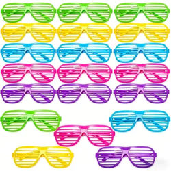 10 paires de lunettes à verres obturateurs, lunettes de soleil à fentes néon, accessoires des années 80, accessoires de mode