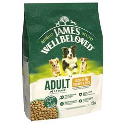 2x15kg Turkey & Rice Hypoallergenic Adult James Wellbeloved Dry Dog Food