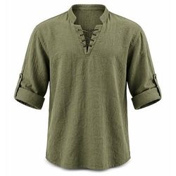 Medievale Rinascimento Camicia Pirata Vichingo Abbinare con cotone e lino Costume Per uomo Vichingo Costumi da pirata Halloween Carnevale Performance LARP Fiera Rinascimentale Adulti Camicia