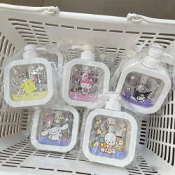 2026 Bathroom Soap Dispensers Refillable Hello Ktty Kuromi Stitch Shampoo Shower Gel Holder Portable Travel Dispenser Empty Bath