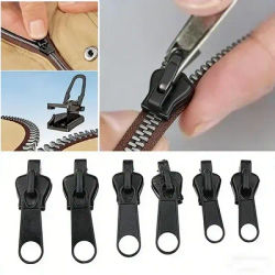 6/12/24PCS Black Instant Zipper Universal Instant Fix Zipper Repair Kit Replacement Zip Slider Teeth Rescue New Design For DIY