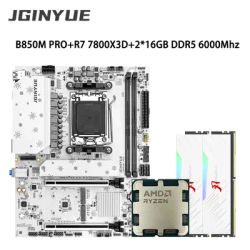 JGINYUE B850M Pro Motherboard Set With AMD Ryzen 7 7800X3D CPU And 2*16GB DDR5 6000MHz Memory Support M.2 NVME SATA 3.0 ARGB