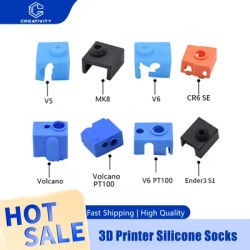 3D Printer Parts for V6 Volcano MK8 V5 Silicone Sock For CR10 Ender3 V2 SWX1 LabX1 C Hotend Heated Block Silicone Sock