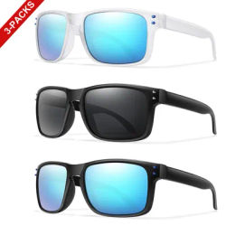 3 paires de lunettes de soleil polarisées UV400 pour hommes et femmes, Sports de plein air, pêche, cyclisme, randonnée, lunettes classiques à monture carrée