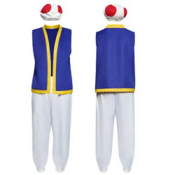 Kinopio-Sombrero de Cosplay de Toad para adultos, traje de juego Bros 2, Roleplay, fantasía, trajes, chaleco, pantalones, fiesta