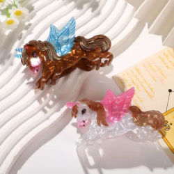 1PC Acrylic Claw Clip Animal Cartoon Dopamine Hair Accessory - Unicorn Pony Shark Unique Styling Hair Grips