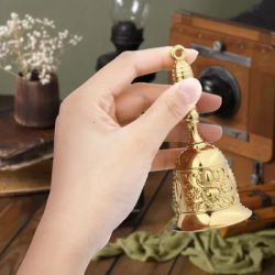Retro Hand Call Bell Multi-Purpose Bells for Craft Wedding Decoration Alarm School Church Classroom Bar Hotel Vintage Bell