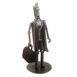 House Call,'Recycled Auto Part Sculpture of a Doctor from Peru'