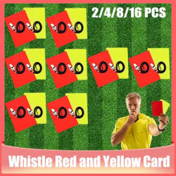 2/4/8/16Pcs Soccer Referee Whistle Red and Yellow Card Tools Professional Football Match Referee Kit Outdoor Survival Equipment