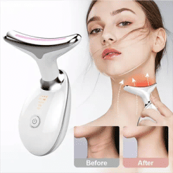 1pc Intense Pulsed Neck Face beauty instrument Firming Wrinkle Removal Tool ,Rechargeable LED three-color face and neck massager