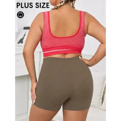 Plus Size Biker Shorts For Women Super Soft Tummy Control No See Through Workout Running Yoga Running Athletic Shorts 2"Inseam