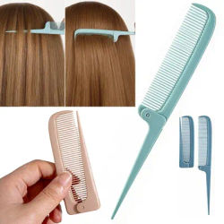 3Color Portable Minimalist Folding Tail comb, Mini and Compact Portable Home Hair Styling Tool,Special for real hair wigs