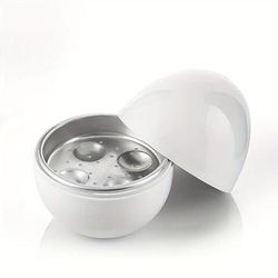 Cuociuova a microonde, compatto, a forma di uovo, con capacità di 4 uova, ideale per cuocere uova sode, alla coque e strapazzate. Cuociuova per risparmiare tempo in cucina, perfetto gadget da cucina