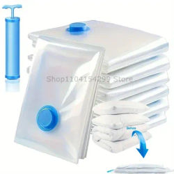 Sacs de rangement sous vide 5 pièces ou 1 pompe, sac scellé sous vide, sacs permettant de gagner de l'espace pour couettes vêtements oreiller literie couverture stockage