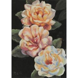 'When the Rain Comes' Oil on Canvas Painting of Roses