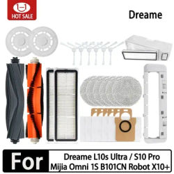 For Dreame L10s Ultra / L10S Pro Robot Vacuum Cleaner Accessories Vacuum Bags Mop Filter For Vacuum Cleaner Cleaning Brush