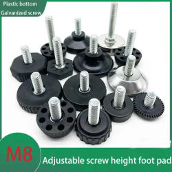 4-30Pcs Plastic Adjustable Feet Pad Galvanized Screw M8 Table Chair Balck Leveling Foot Pad Furniture Leg Anti-shock Protection