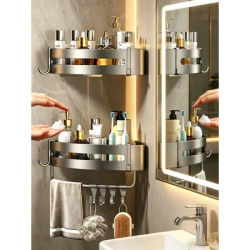Adhensive Bathroom Shampoo Holder Shower Caddy Shelves Storage Organizer No Drill Shelf Corner Towel Holder Shelves For Bathroom