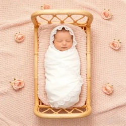 Newborn Photography Props Handmade Furniture Retro Rattan Round Bed Photo Accesories Recien Baby Girl Boy Posing Bed Background