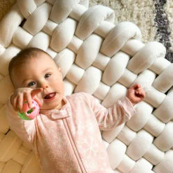 Space Knotted Braided Plush Mat, Baby Infant Newborn Sleeping Tummy Time Playing Nursery Rug Knot Floor Cushion,baby Room Decor