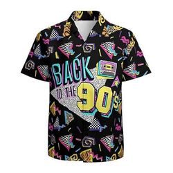 Retrò Vintage Anni '80 Camicia Camicia Aloha Disco Geometrico Costume Per uomo Vacanza Feste Parata dell'Orgoglio Adulti Camicia