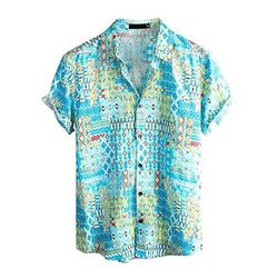 Retrò Vintage Boho Anni '70 Camicia Camicie hawaiane Hippie Floreale Costume Per uomo Halloween Carnevale Festival Musicale Vacanza al Mare Festa a tema retrò Adulti Camicia