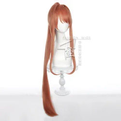 High Quality Doki Doki Literature Club Monika Wigs DDLC Long Heat Resistant Synthetic Hair Perucas Anime Cosplay Wig +Wig Cap