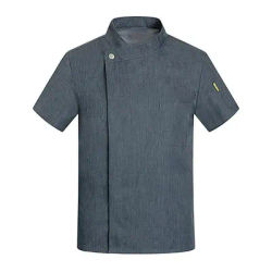 Veste de chef unisexe à manches courtes et longues, chemises de cuisine, haut uniforme de restaurant