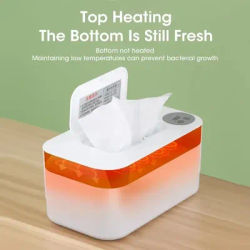Fast Heating Portable Baby Wipe Warmer with USB Charger and LED Screen for Wet Towels Dispenser for Car Home Nursery Use