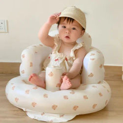 Baby Inflatable Sofa Portable Foldable Baby Sofa PVC Multifunctional Seat Practice Sitting Bath Stool Children Bath Chairs