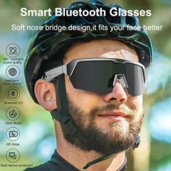 Lunettes intelligentes Bluetooth 5.3, pour écouter de musique, appels téléphoniques, cyclisme, casque de sport, Protection UV, lunettes de soleil pour hommes et femmes
