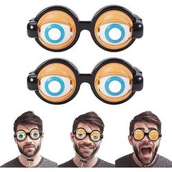 2 occhiali divertenti, occhiali stravaganti con occhi finti per adulti, occhiali originali e buffi con occhi che lampeggiano, accessorio divertente per costumi di Halloween, cosplay, feste, cabine