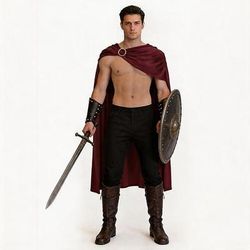 Medievale Rinascimento Antica Roma Lunghezza al pavimento Mantello Gladiatore Ranger Costume Per donna Halloween Carnevale LARP Adulti Mantello