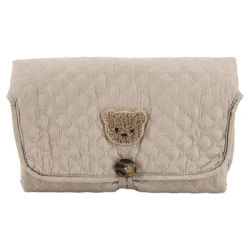 Portable Diaper Changing Pad Easy-Clean Compact Baby Changing Pad Organized Storage Soft Cute Bear Bag Gift for Baby Shower