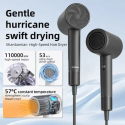 Sèche-cheveux haute vitesse, sèche-cheveux ionique haute puissance 2200W pour la maison et le salon, séchage rapide
